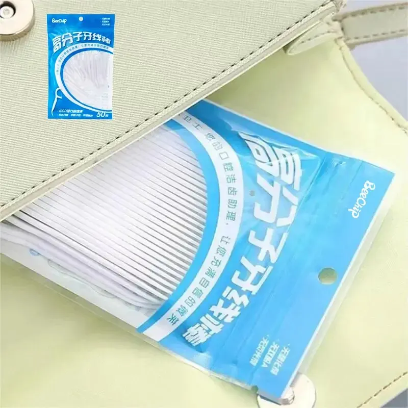 100 PCS Floss Family Pack Ultra-fine Toothpick Disposable Flat Floss Portable Portable Flossing Double Head Use-dental floss