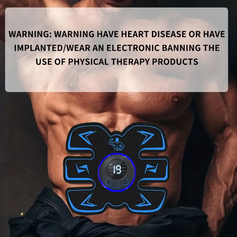 USB Rechargeable Muscle Massager Pad Wireless Body Arm Trainer Abdominal Sports Fitness Slimming Massager