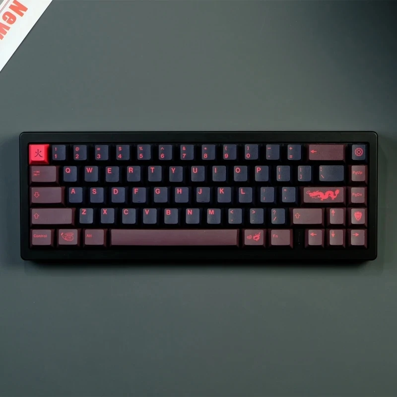 

129 Keys/set GMK Red Dragon Keycaps Cherry Profile Key Caps PBT Dye Sublimation Keycap For MX Switch 61/64/68/75/87/104/980