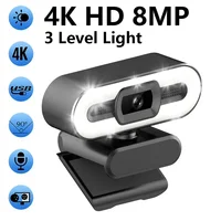 Portable Full HD 1080P 2K 4K Webcam PC Laptop Auto Focus Webcam Live Streaming Flexible with Microphone Live Broadcast withLight 1