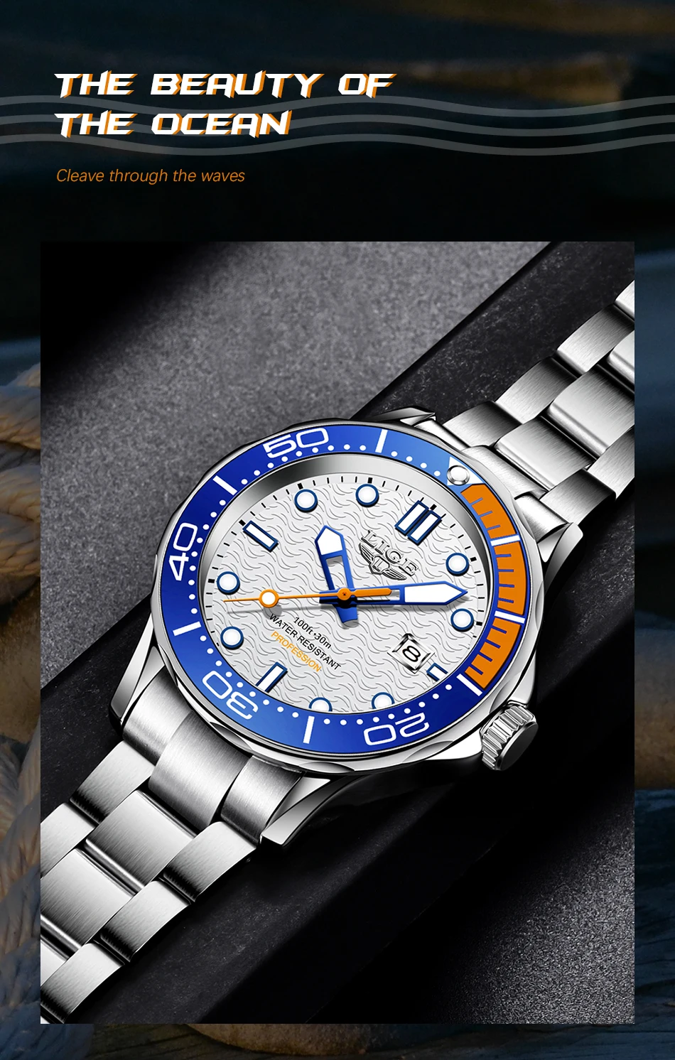 2022 LIGE New Business Mens Watches Top Brand Luxury Dive Watch For Men Waterproof Date Clock Sport Watch Relogio Masculino+Box