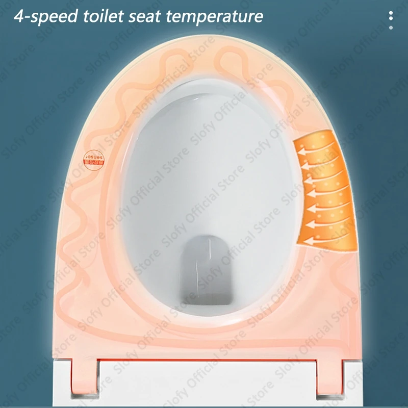 Elongated Smart Bidet Toilet for Bathroom Tank Built In Bidet Toilet Heated Seat Warm Water Auto Flush Air Dryer Remote Control 4