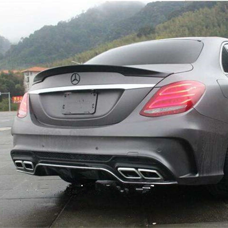 

For Mercedes W205 Spoiler C180 C200 C250 C300 C350 C400 C450 C220 4Door 2015 2016 Carlson Style ABS Rear Trunk Spoiler