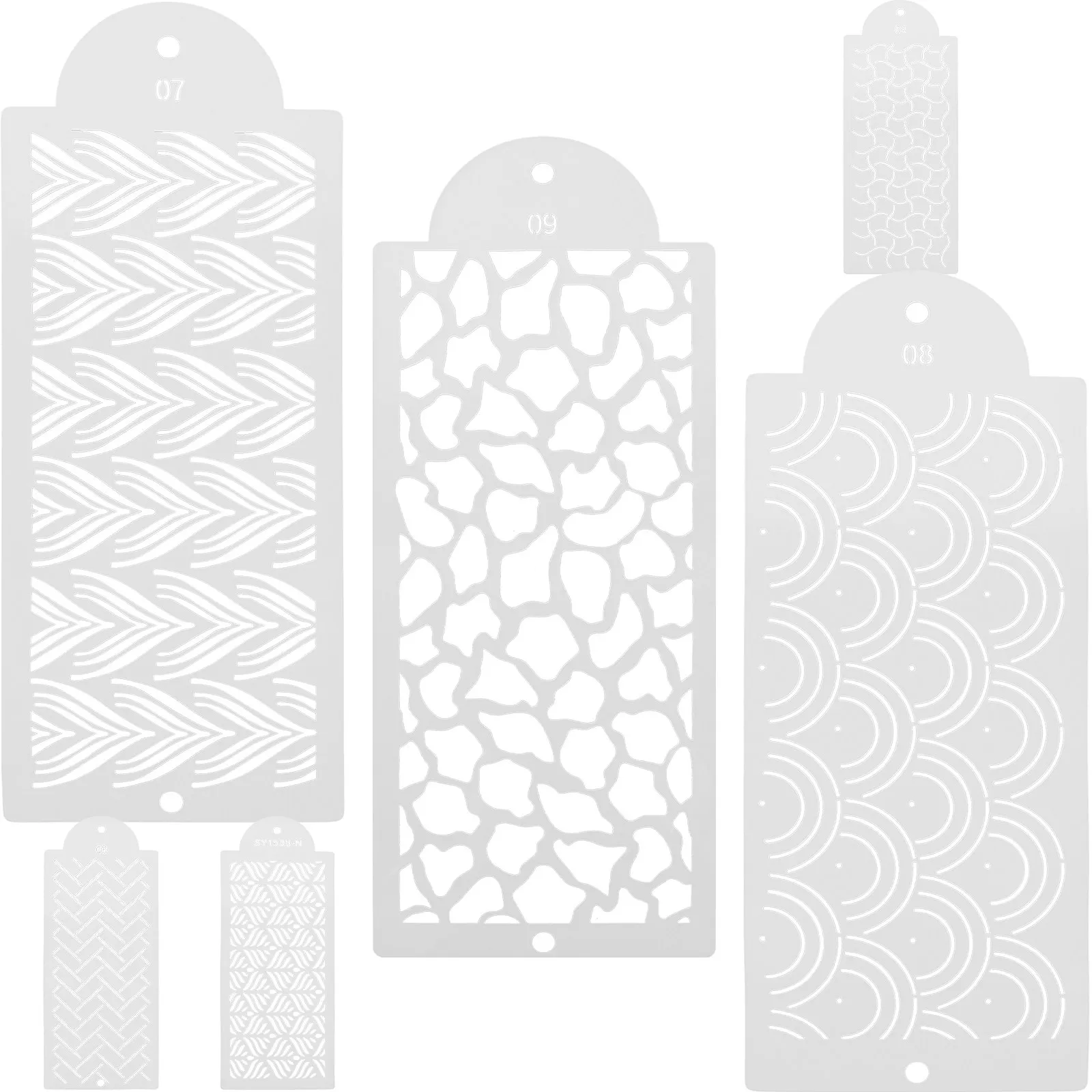 6Pcs 중공 페인팅 스텐실 공예용 플라스틱 DIY 드로잉 템플릿 벽 예술 저널링 스크랩북 스텐실 드로잉