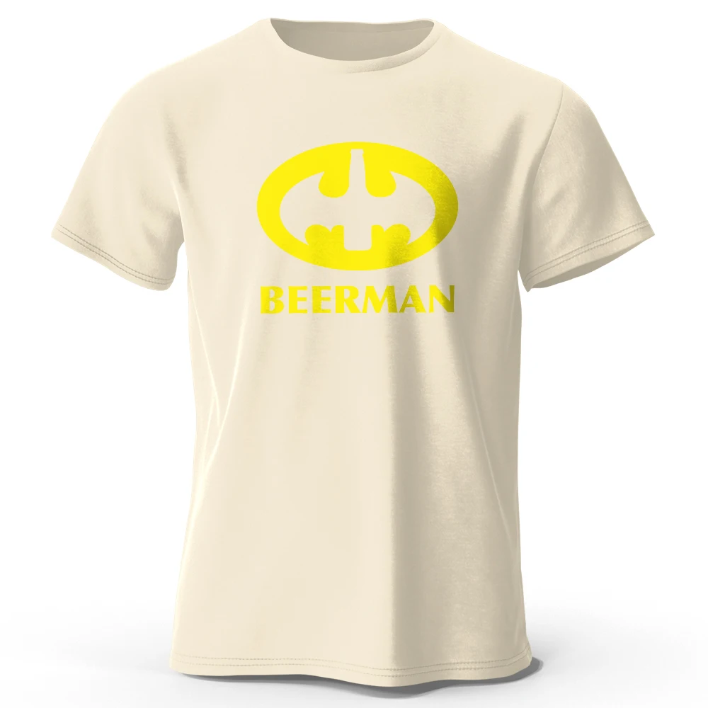 Men's Classic Beer Man Graphic Oversized T-Shirt - 100% Cotton Casual Summer Tee