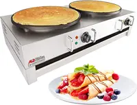 Crepe Maker Commercial | Electric Pancake Maker | Nonstick 16” Plate | 110V (Double) 1
