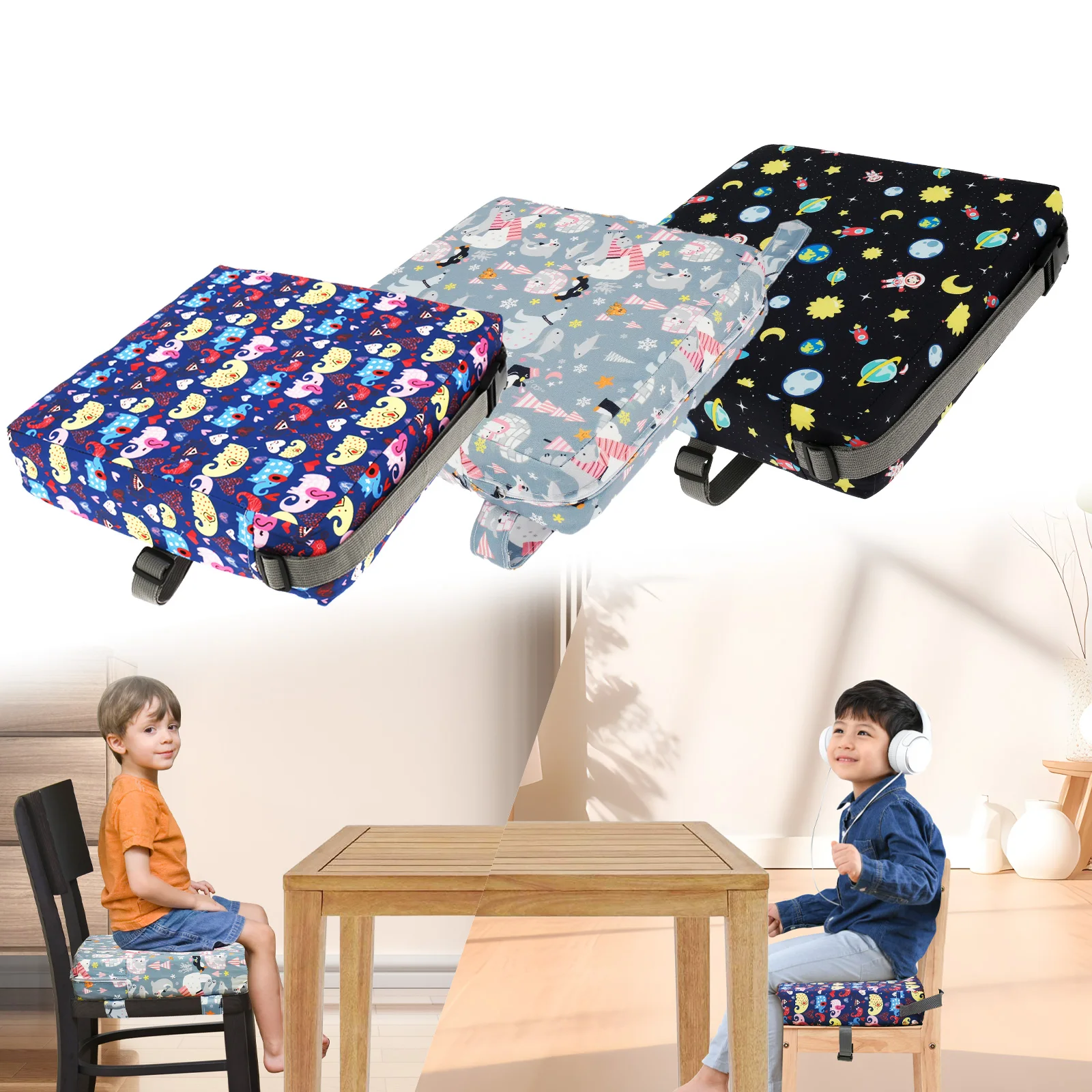 

Новый усилитель для малышей, сиденье для обеденного стола, брызгозащитное сиденье, нескользящий усилитель сиденья с регулируемым ремнем безопасности и