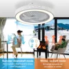 2 in 1 Modern Smart Ceiling Fan with Light Remote Control LED Dimmable 6 Speeds Timer Flush Mount Enclose Ceiling Fans Lamp 72W 6