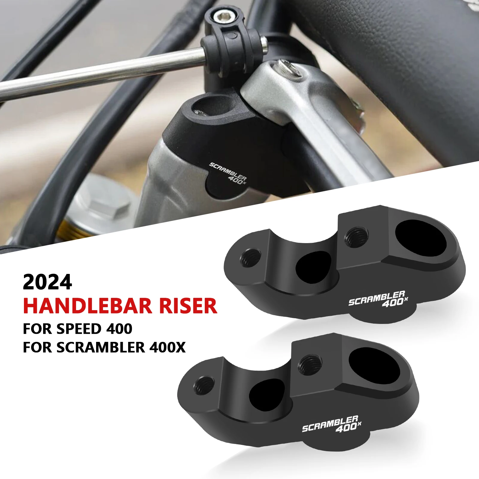 Lenkererhöhung Für Triumph Speed 400 & Scrambler 400X - 30mm Höhe Aluminium 6061