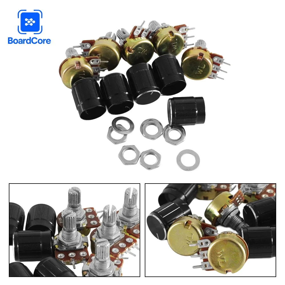 5 Set WH148 3pin Potentiometer B1K B10K B20K B50K B100K B250K B500K B1M ...