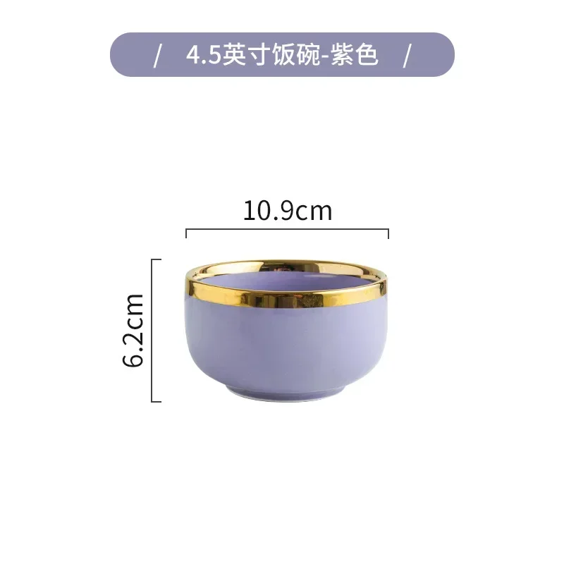 Purple Porcelain Plates Plates Dinner Dinnerware Set Food Luxury Dinner Dishes Soup Salad Bowl Dessert Ceramic Cake Plate