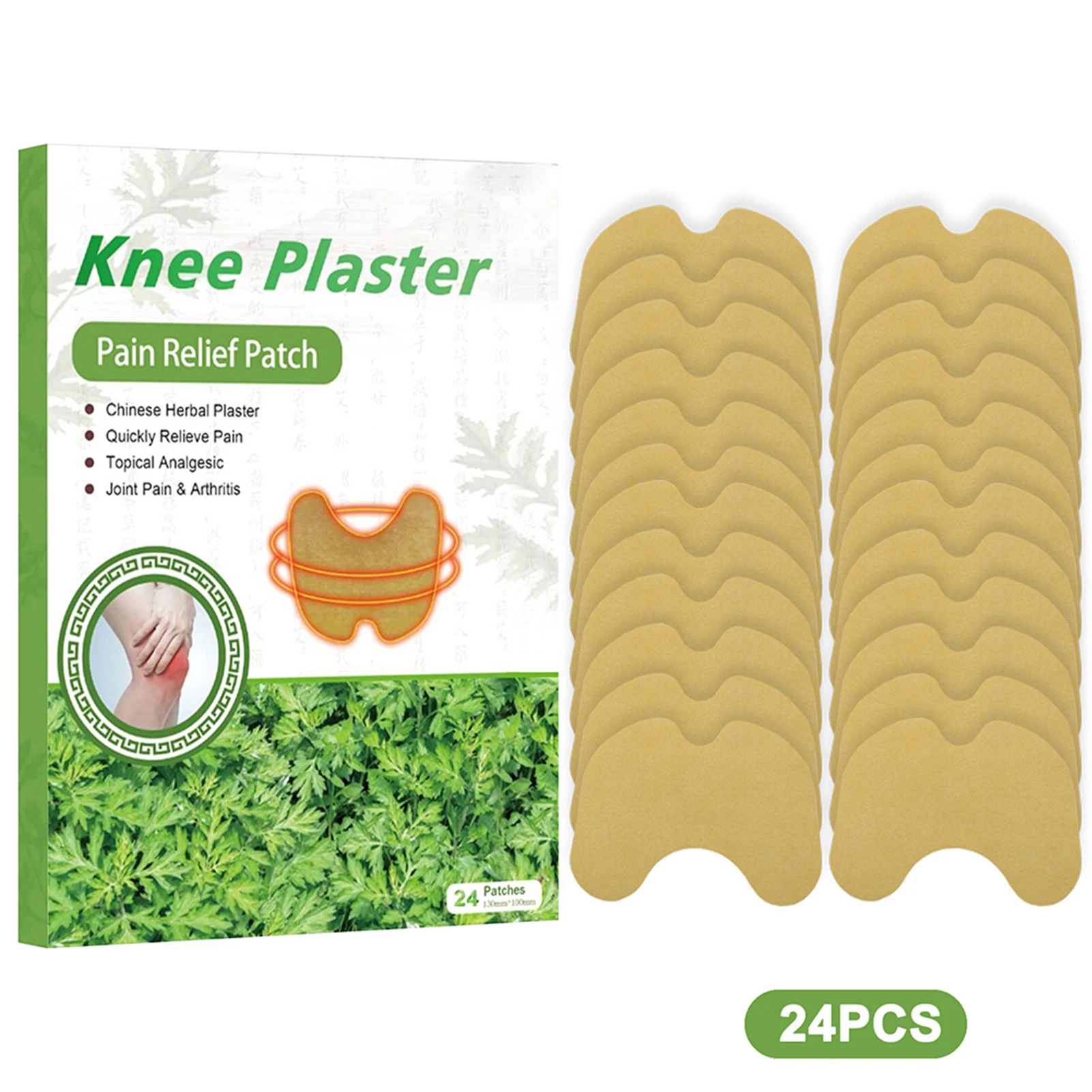 

Wormwood Knee Plaster Joint Pain & Arthritis Relief Patch Warming Herbal Sticker Moxibustion Cervical Stickers Joint Care Paste