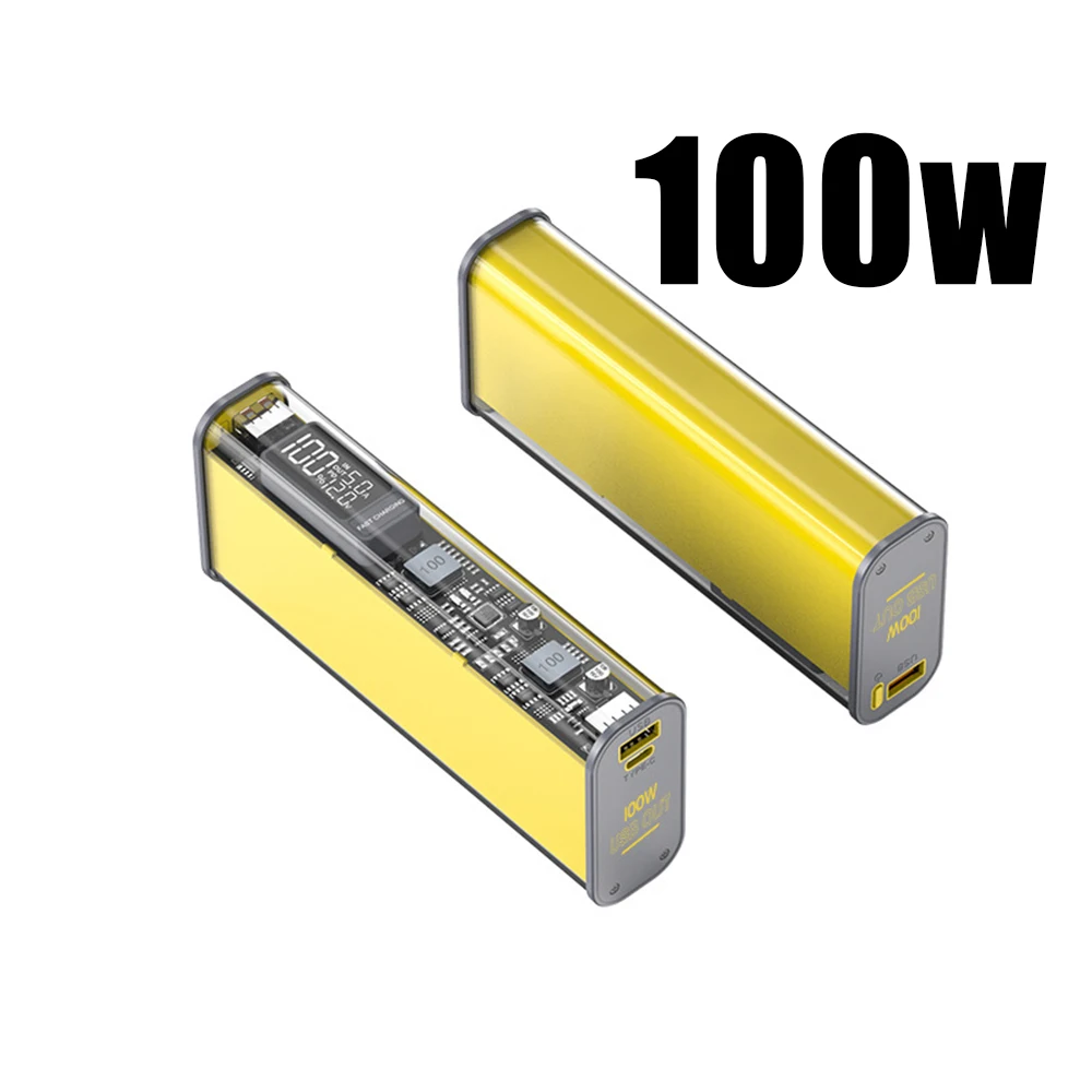 Power Bank Power Bank Case PD100W Transparent 18650*8/21700*4 With board DIY Suit USB TYPE C Two-way Fast Charging Housing