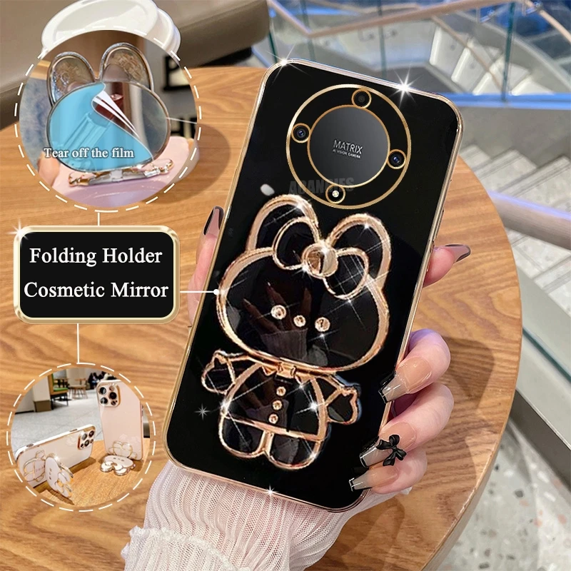 Luxury Plating Mirror Stand Case – Premium Silicone Holder with Enhanced Protection