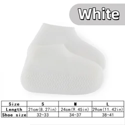 Waterproof Silicone Reusable Non - Slip Rain Shoe Covers - M (White)