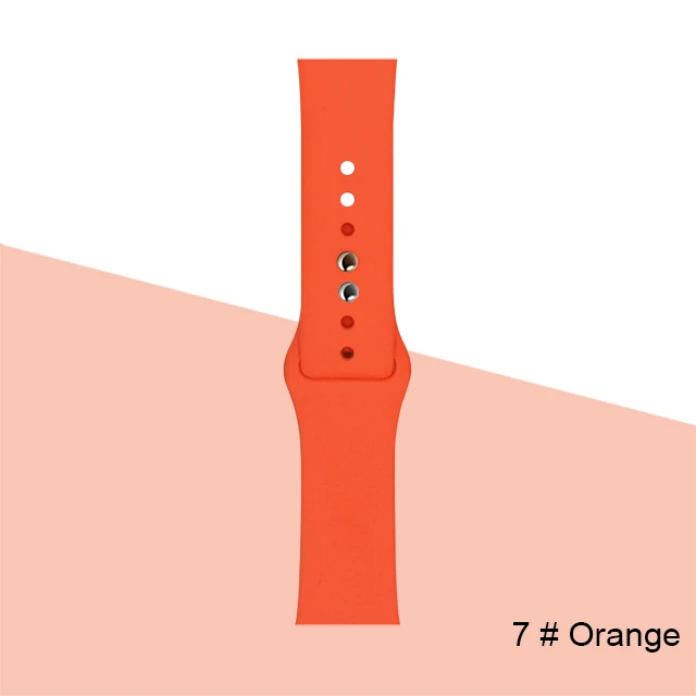 Silicone Strap For Apple Watch band 45mm 41mm 44mm 40mm 38mm 42mm Watchband Bracelet Correa For Iwatch Series 6 Se 5 4 3 7 Orange-7