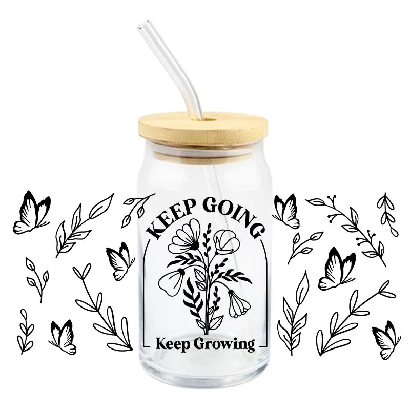 Black Butterfly UV DTF Wrap Transfer Stickers Cool Fashion Design DTF Wrap For Glasses Cups Bottles Decal