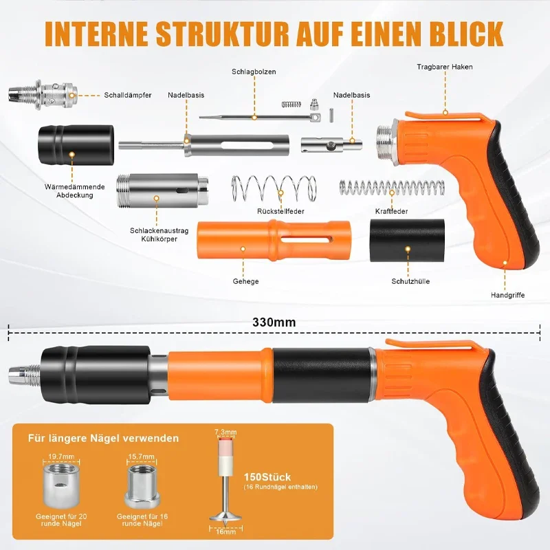 Steel Metal Concrete Nail Gun Tool for Wall Anchor Slotting