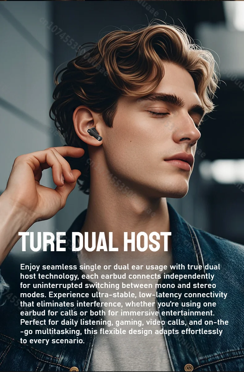 Monster AuraFit GT22 -35dB Active Noise Cancelling Earbuds 360° Stereo Wireless Bluetooth Headphone ANC Bluetooth 5.3 Earphone