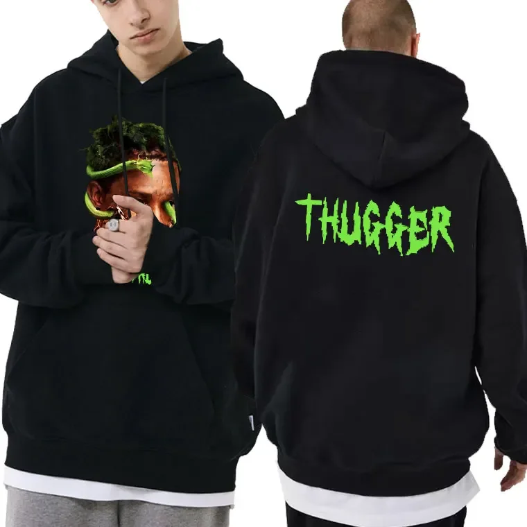 

Rapper Young Thug Thugger Double Sided Print Hoodie Men Women Hip Hop Oversized Hooded Sweatshirt Male Casual Hoodies Streetwear