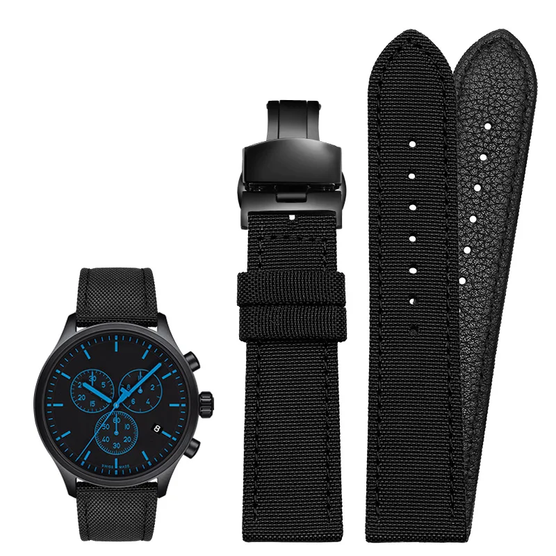 Universal Nylon Canvas Watch Band Bracelet, Men's & Women's Sports Accessory in Multiple Sizes (18mm-24mm)