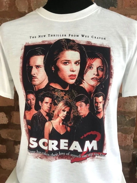 Scream 2 Movie T shirt Funny Birthday Black Cotton Tee Vintage Gift Men  Women