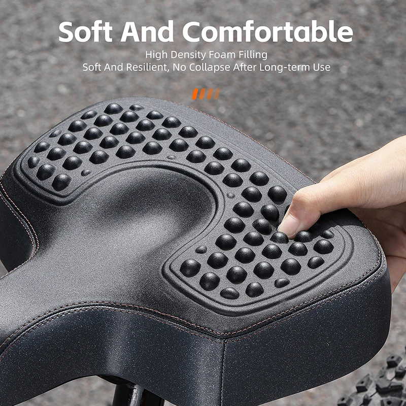 WEST BIKING Widened Thickened Bike Saddle Comfortable Shockproof Bicycle Cushion Breathable MTB Bike Seat Cycling Accessories