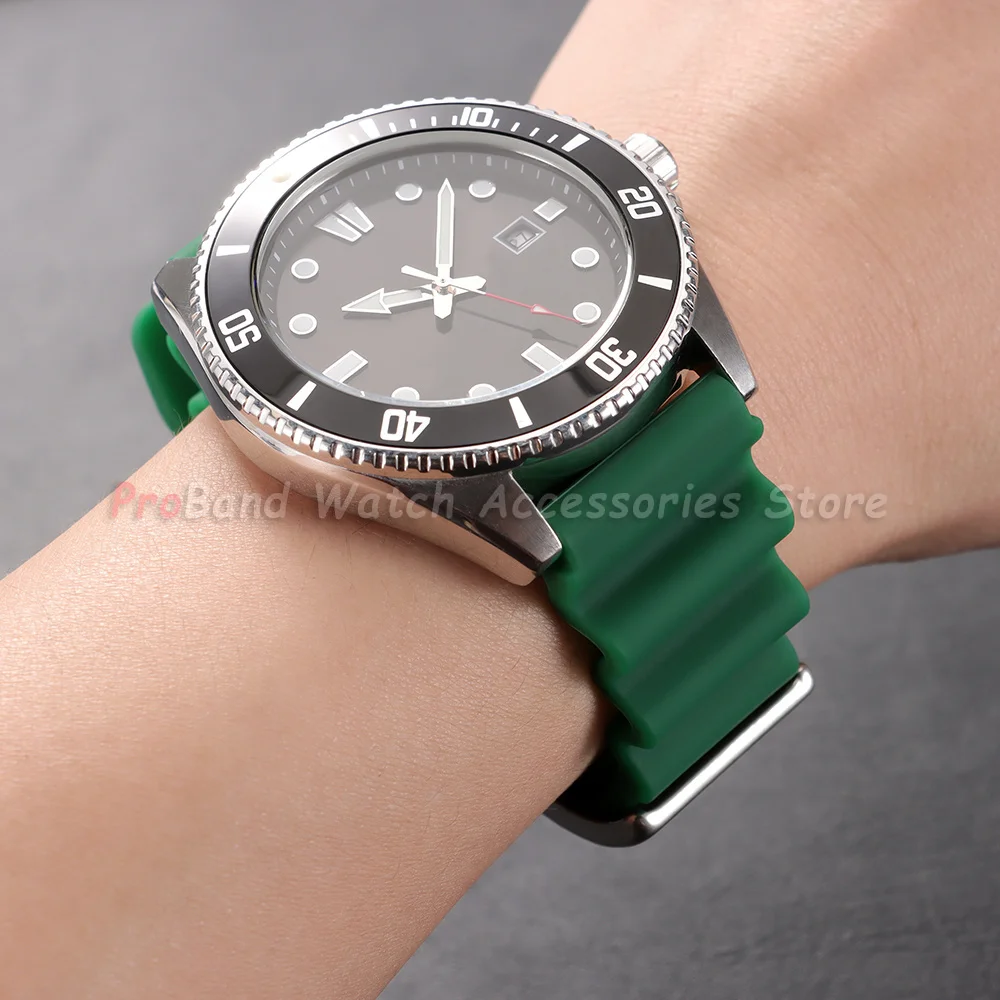 Silicone Waterproof Diving Watch Band - 20mm/22mm Sports Strap