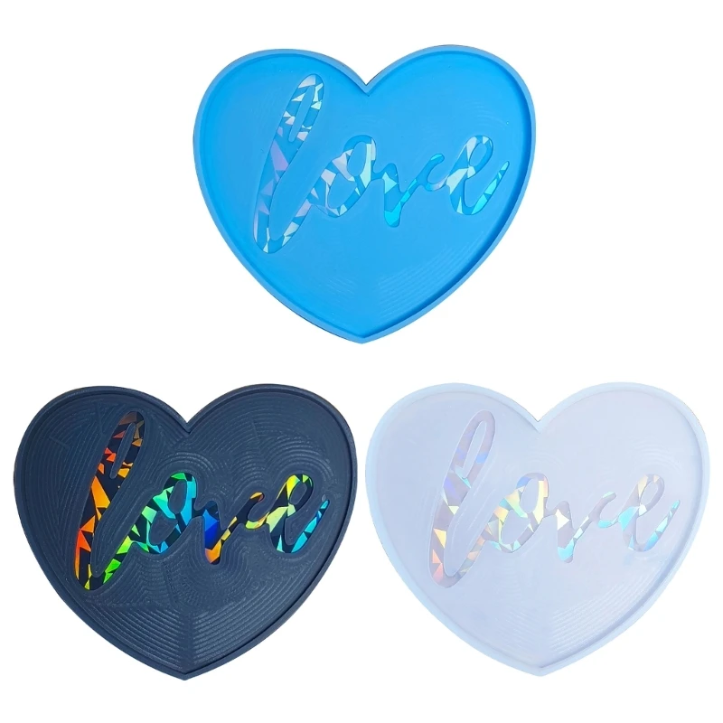 

Силиконовые формы для подставок с сердечками «сделай сам», форма для лотка для хранения эпоксидной смолы, голографическая форма
