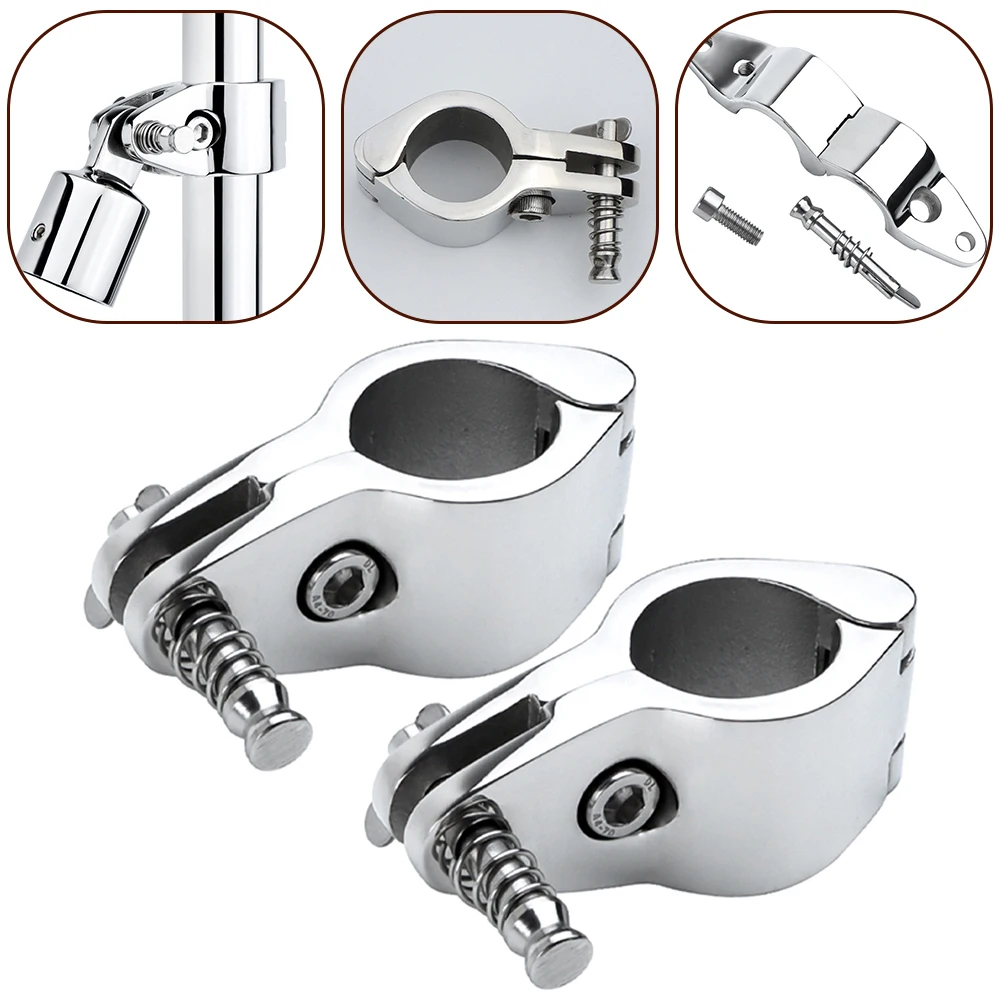 

2pcs Yacht Awning With Lock Pin Boats Bimini Top Fitting Hinged Jaw Slide Marine Rail Mounts Hardware Kayaking Accessories