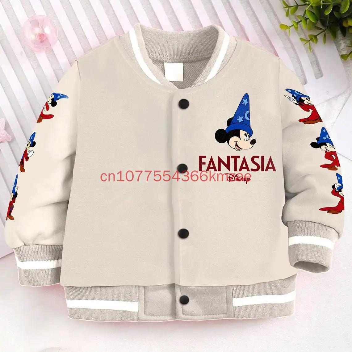 Disney Mickey Mouse Fantasia Baseball Jacket Printed Spring/Summer Casual Comfort Cardigan Boys Girls Fashion baseball jacket