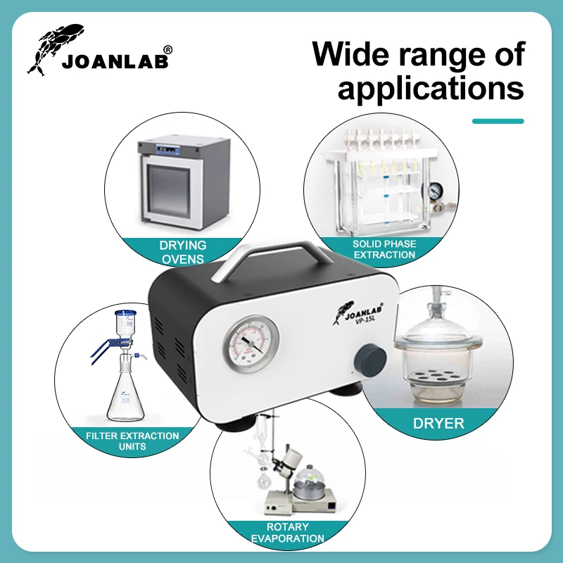 Rotary Vane Vacuum Pump JOANLAB Mini Oil-free Diaphragm Vacuum Pump Laboratory Filter Pump Portable Negative Pressure Lab Equipment