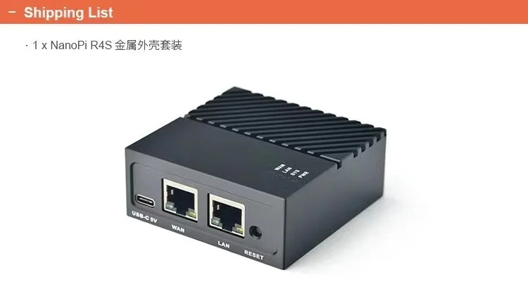 NanoPi R4S Kit & Combo 4G LPDDR4 RAM, Rockchip RK3399, Dual Cortex-A72+Quad Cortex-A53, Mali-T864 GPU, 2xGigabit LAN, OpenWRT, Debian Single Board Computer