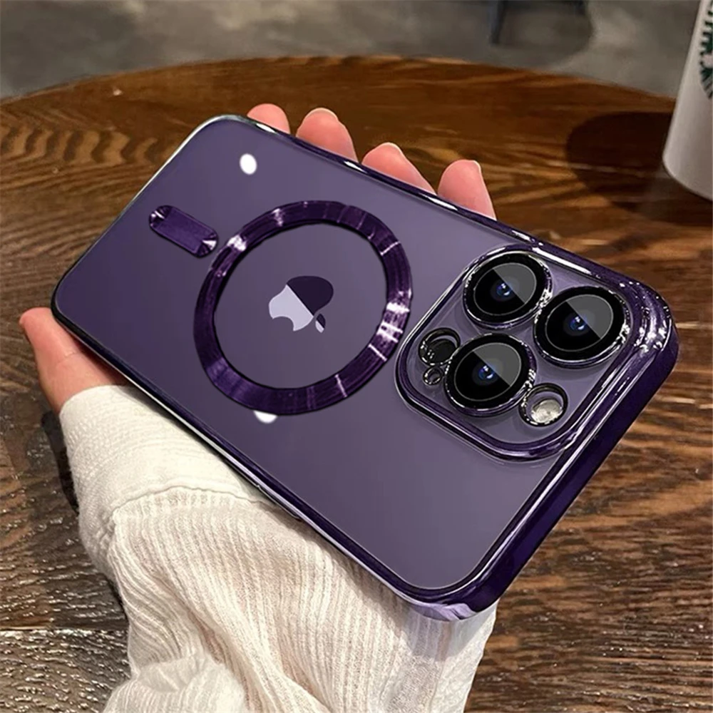 Luxury Plating Silicone For Magsafe Wireless Charge Case For