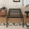 20 inch high XL double bed frame with rounded legs, heavy-duty XL, no need for box springs, easy to assemble, noise free, black 1