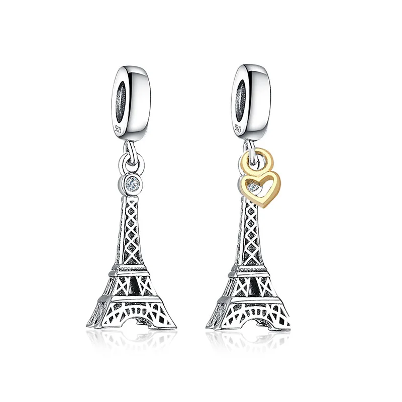 

FC Jewelry Fit Original Pan Charms Bracelet Authentic 925 Silver Paris Eiffel Tower Pendant Hanging Beads For Women Berloque