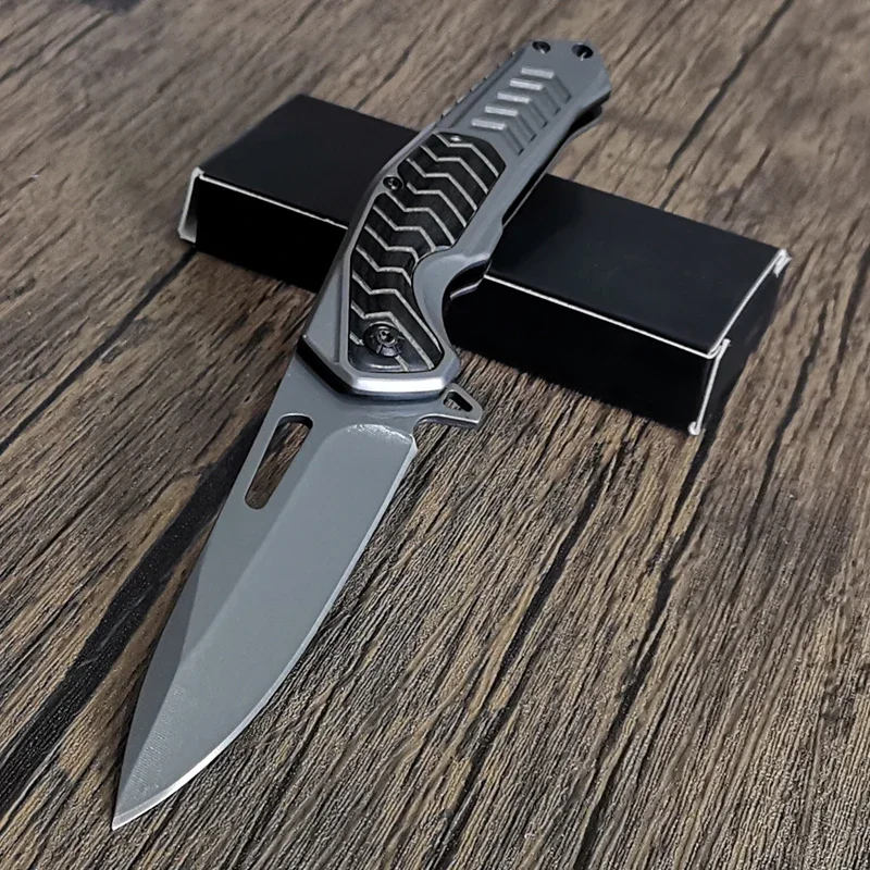 

Damascus Steel Knife Quick Open Folding Blade Knife 440C Wood Handle Pocket Folding Knife Camping Hunting Survival Knives J04