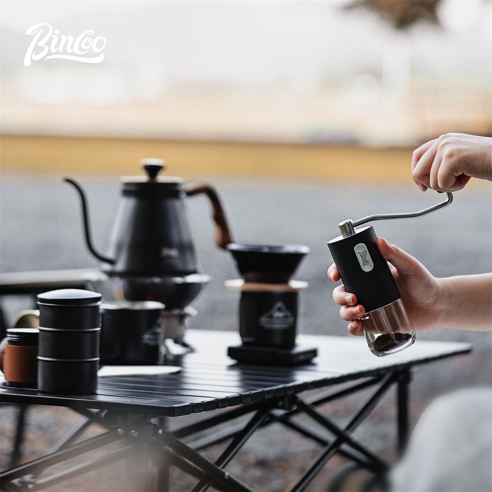 مجموعة قهوة تخييم متكاملة من Bincoo