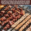 Kabab Koobideh Skewers 2.3cm Wide Flat Stainless Steel Grilling BBQ Skewer Reusable Barbecue Skewers Flat Stick with Wood Handle 4
