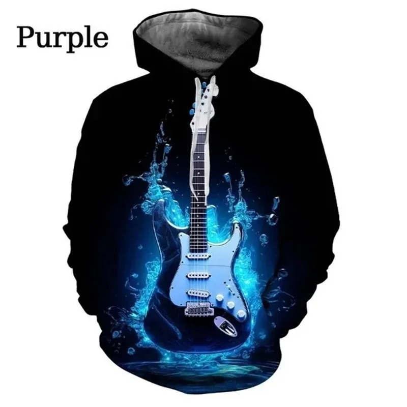 thumbnail image 1 of Sudadera con capucha con estampado 3D de guitarra para hombre, sudadera con personalidad a la moda para hombre, sudadera con capucha de talla grande, sudaderas gráficas, 1 of 4