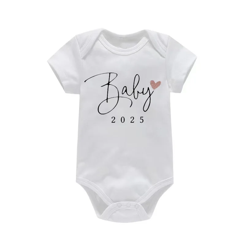 Baby Bodysuit Romper baby bodysuit cotton romper Funny Boys Girls Outfits Body Pregnancy Reveal Clothes Baby Coming Soon 2025 Announcement