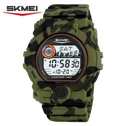 Men's Military Waterproof Sport Watch with LED Display and Countdown Timer (Army camo)