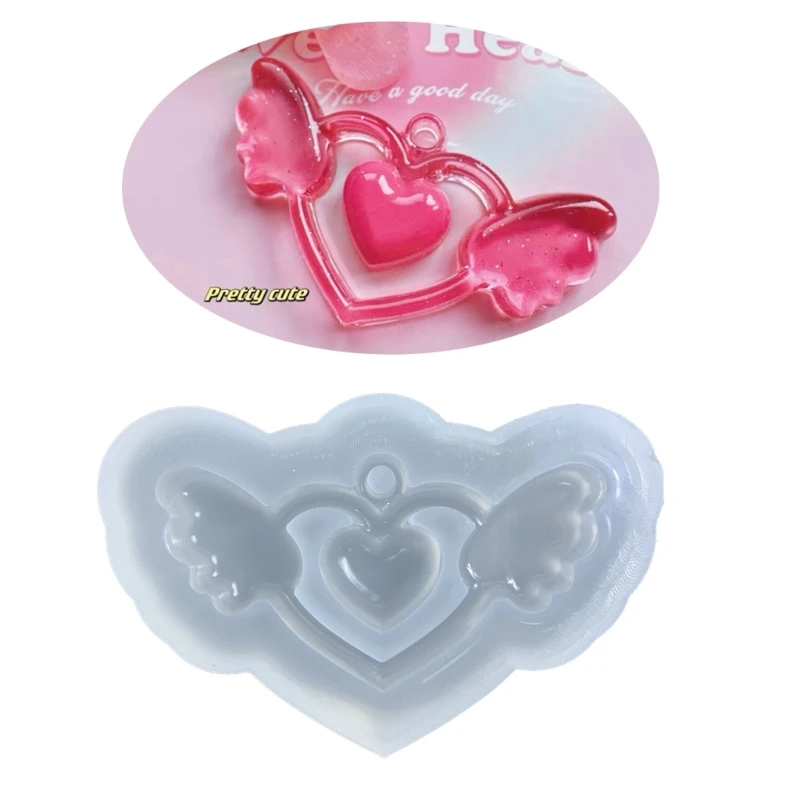 

Love Wings Epoxy Resin Molds Pendant Decoration Silicone Molds Keychain Mold DIY Jewelry Tool Easy to Clean