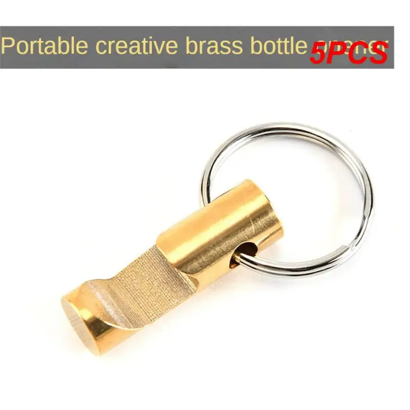 

5PCS Made Of High-quality Aluminum Pure Brass Bottle Opener Pendant Decoration Portable Edc Gadget Gift For Husband- Opener