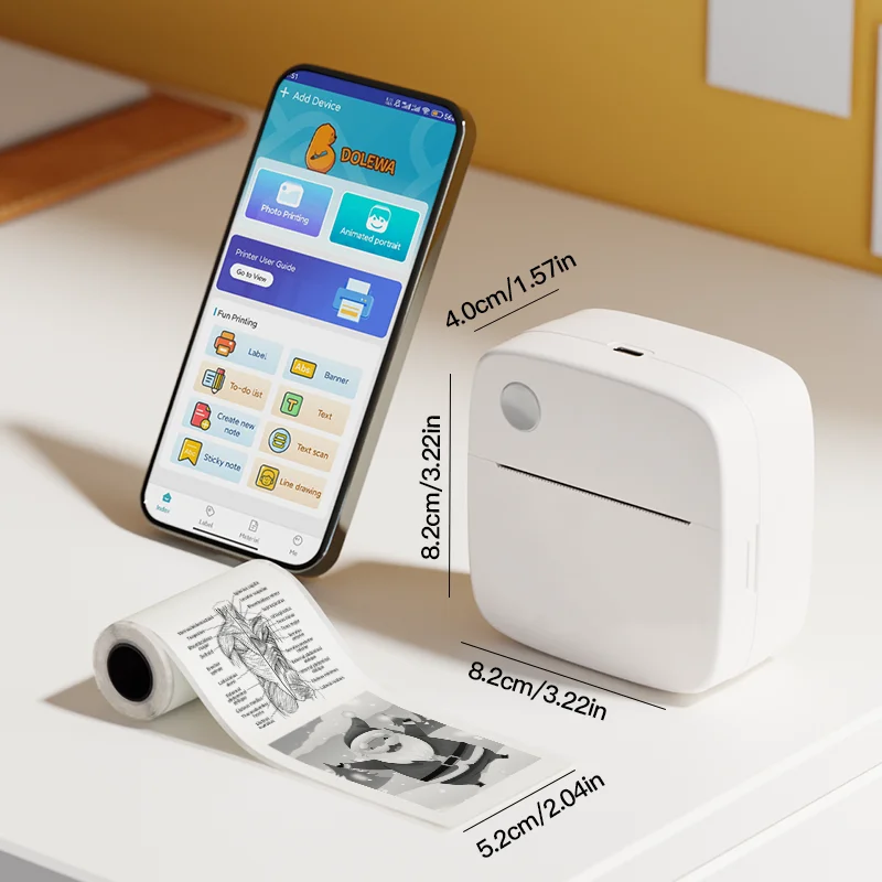 X6 Mini Printer Sticker Paper Error Printing Machine HD Photo Printer Label Maker for Journal Notes Memo Kids Toys Birthday Gift
