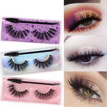 

1 Pair False Eyelashes With Brush 3d Long Lasting Natural Eyelashes Extension Thick Long Beauty Dramatic Makeup Tools Beauty