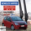 For Citroen C2  2003-2009 Car Windshield Wiper U-type Soft Rubber Frameless Bracketless Car Wipers 24"+18" 1