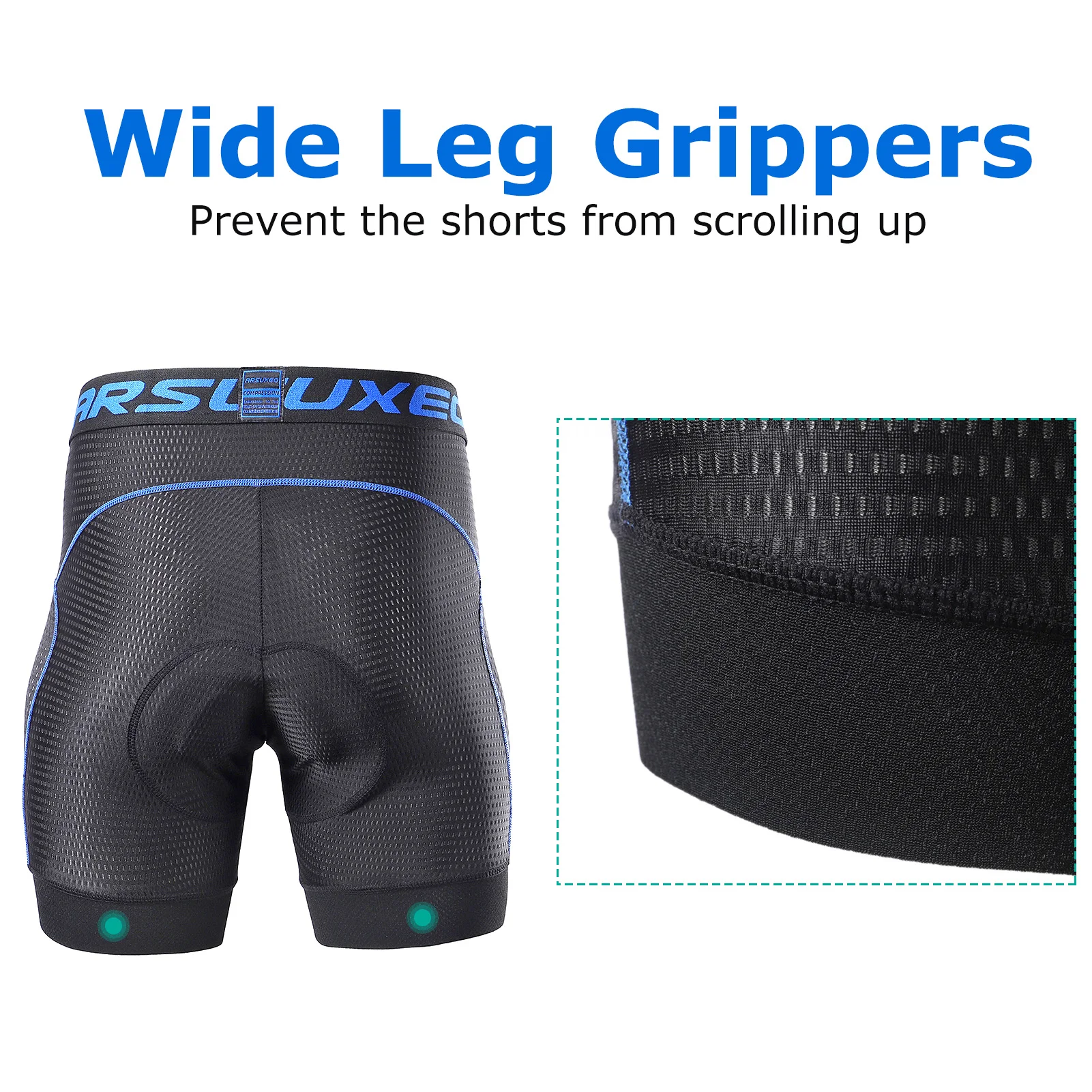 Arsuxeo Men Cycling Underwear Shorts 5D Gel Padded Quick Dry MTB Bike Bicycle Riding Shorts