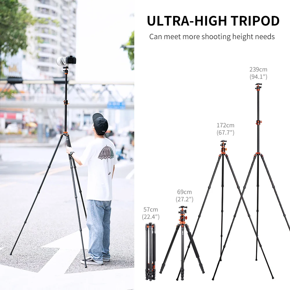 K & F CONCEPT  ﰢ,  ī޶ ﰢ ĵ, ˷̴ ձ, 10kg ̷ε , DSLR ī޶, SA254T1, 94.1 ġ