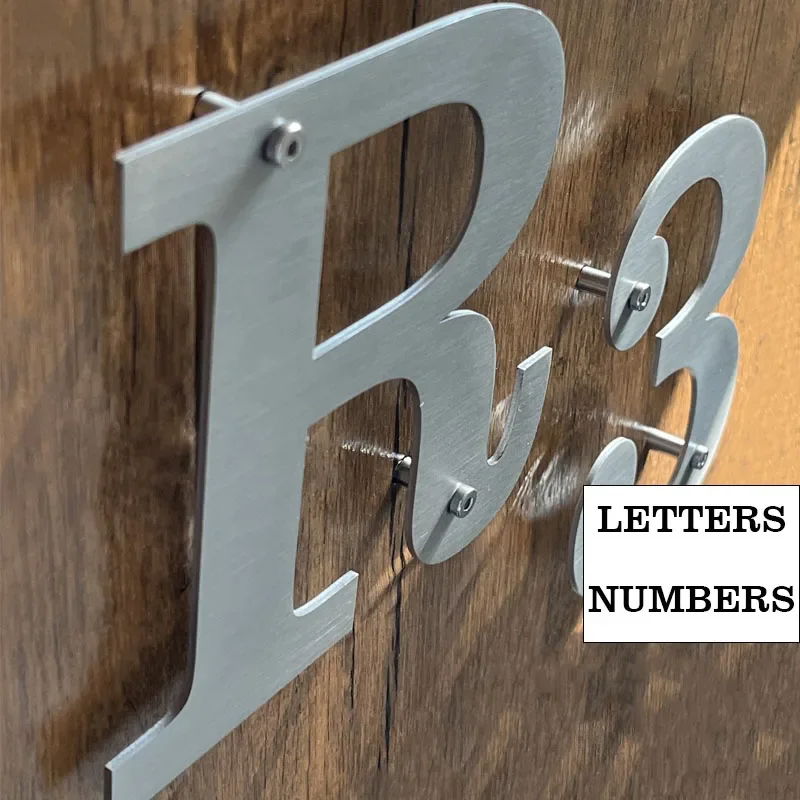 Stainless Steel Floating House Numbers Letters Outdoor Metal Home Address Sign Plates 5 in Wall Mounted Doorplates 0-9/A-Z 127mm house number signs house numbers